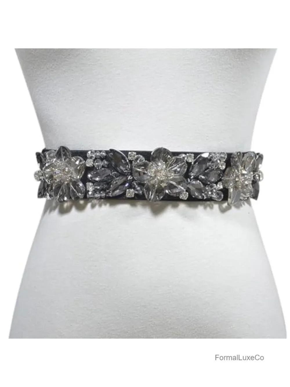Luxury Crystal Waist Belt Thin Elastic Stretch Belt for Women Wedding Corset